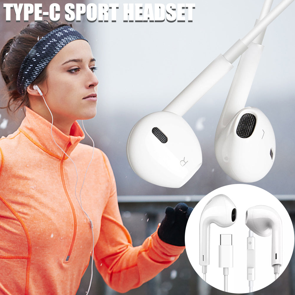 ⚡For Samsung & Type C Phones Earphone Headphone Wired Headset Bass Sport 3D Sound Type C