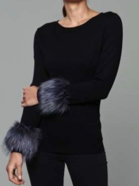 Faux Fur Cuff Sweater