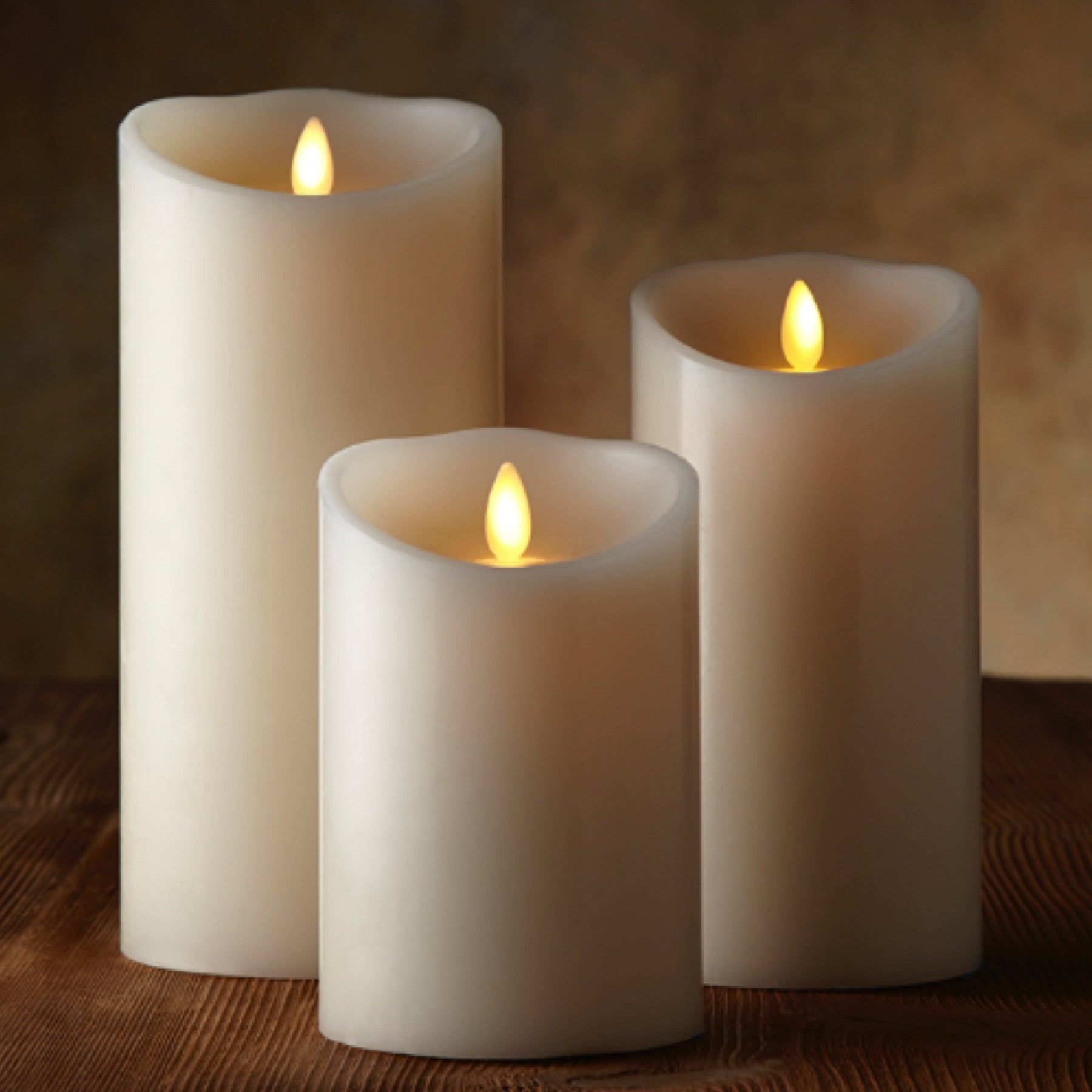 TR95002 Premium Real Flame Effect Set Of 3 Candles With