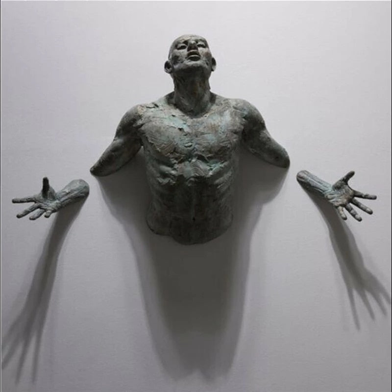 3D Through Wall Figure Sculpture