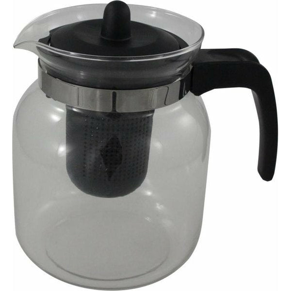 Glazen transparante theepot 1.5 L met zwart filter - Thee - Th – Fixed By Fixt