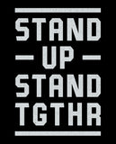 STAND UP STAND TGTHR Unisex Black Vintage Distressed Tee