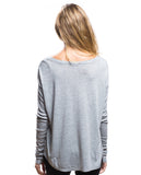 YOU MAY SAY THAT IM A DREAMER Womens Grey Flowy Long Sleeve Tee