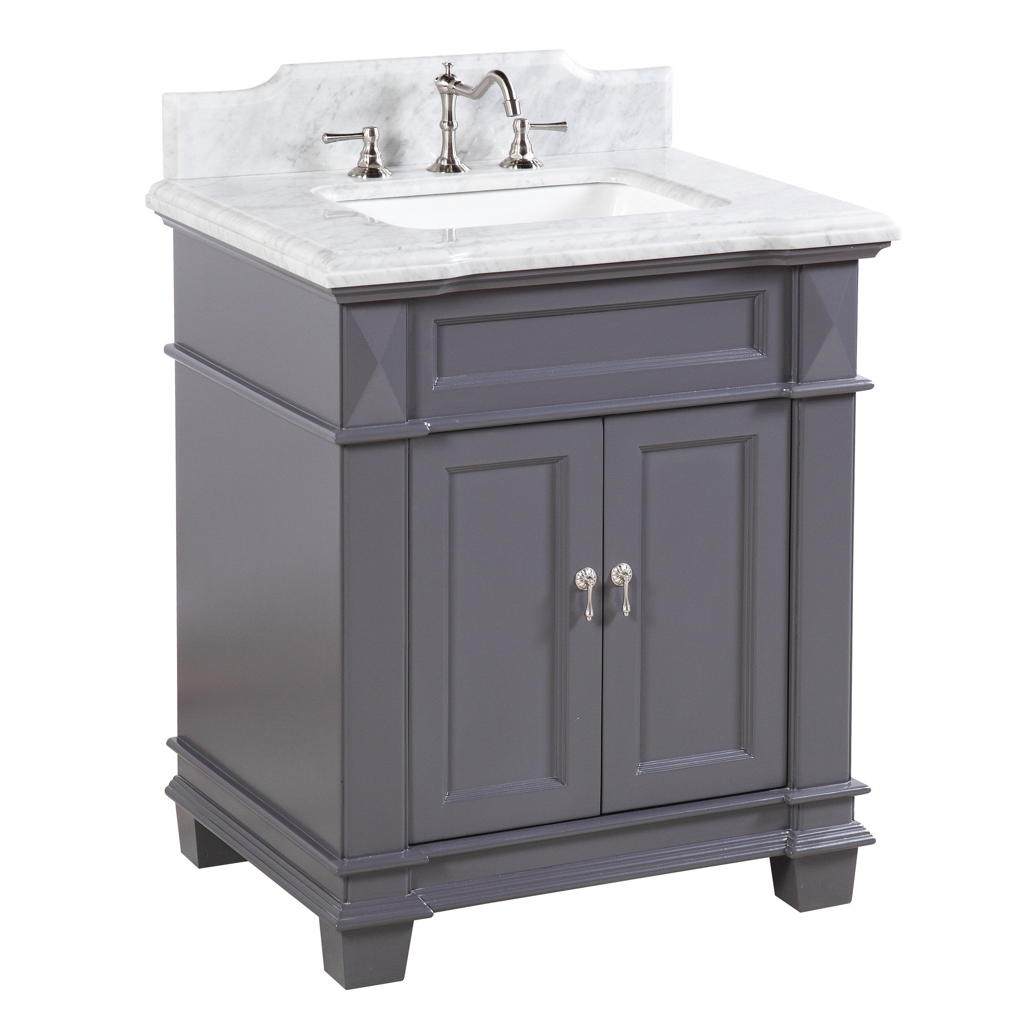 Elizabeth 30-inch Vanity (Carrara/Charcoal Gray)