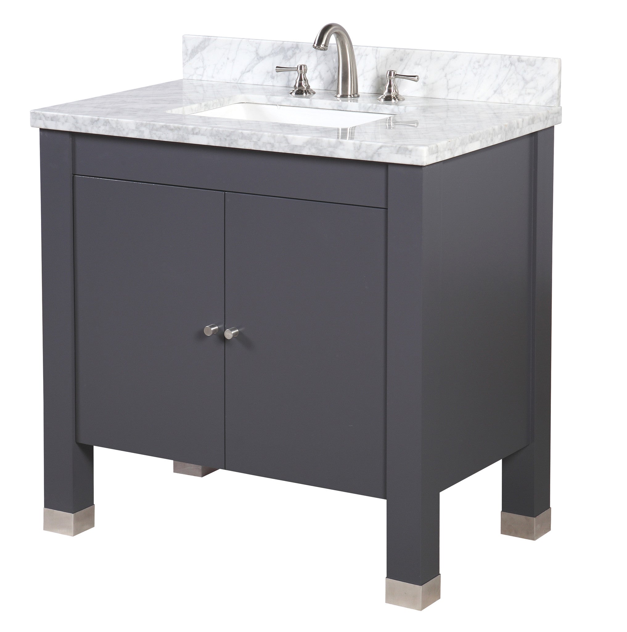 Riley 36-inch Vanity (Carrara/Charcoal Gray)