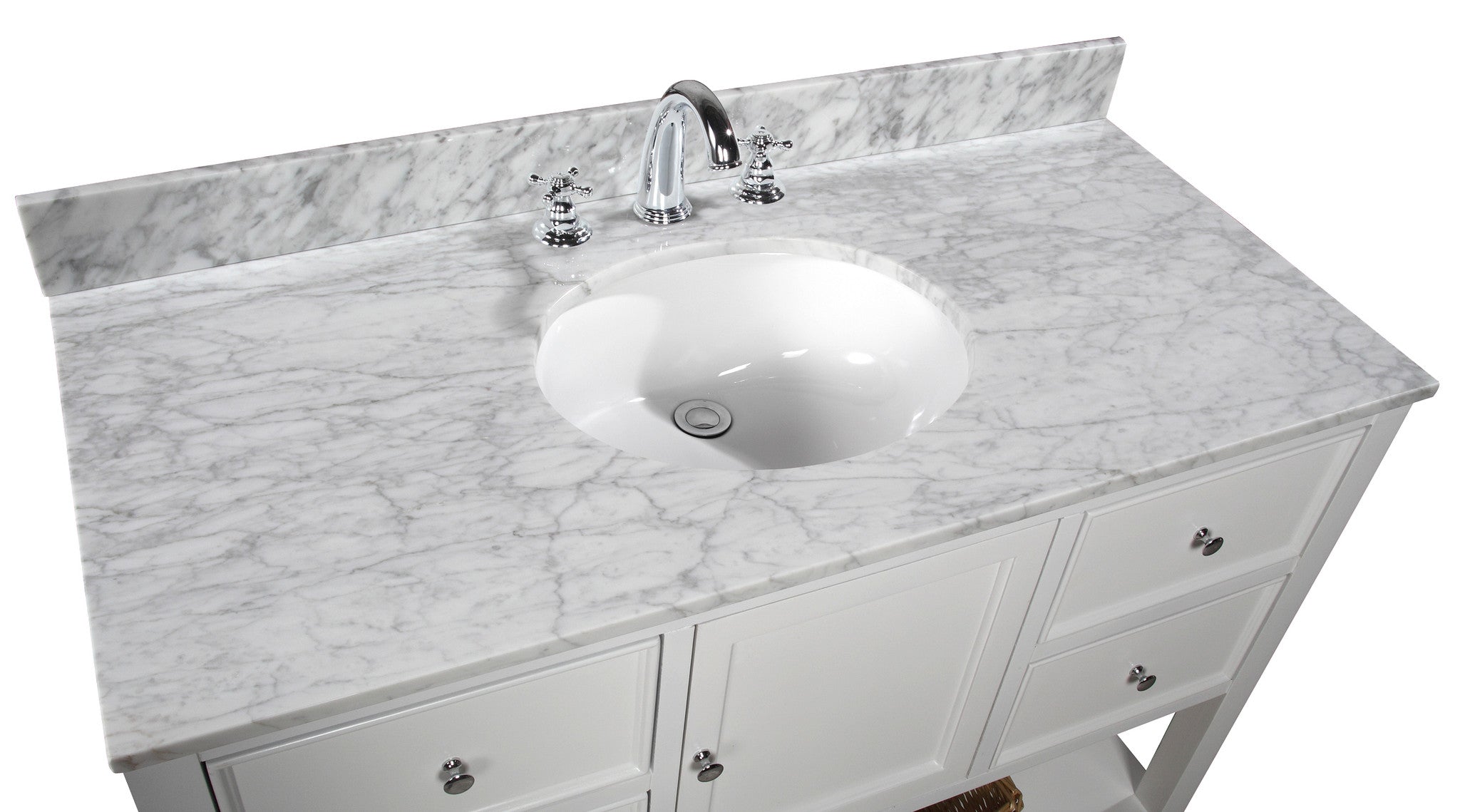 New Yorker 48-inch Vanity (Carrara/White)