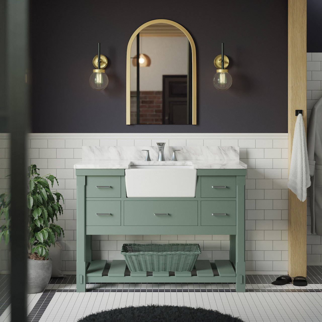 farmhouse bathroom vanity colors