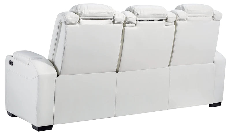 Party Time White Power Reclining Sofa | 3700415