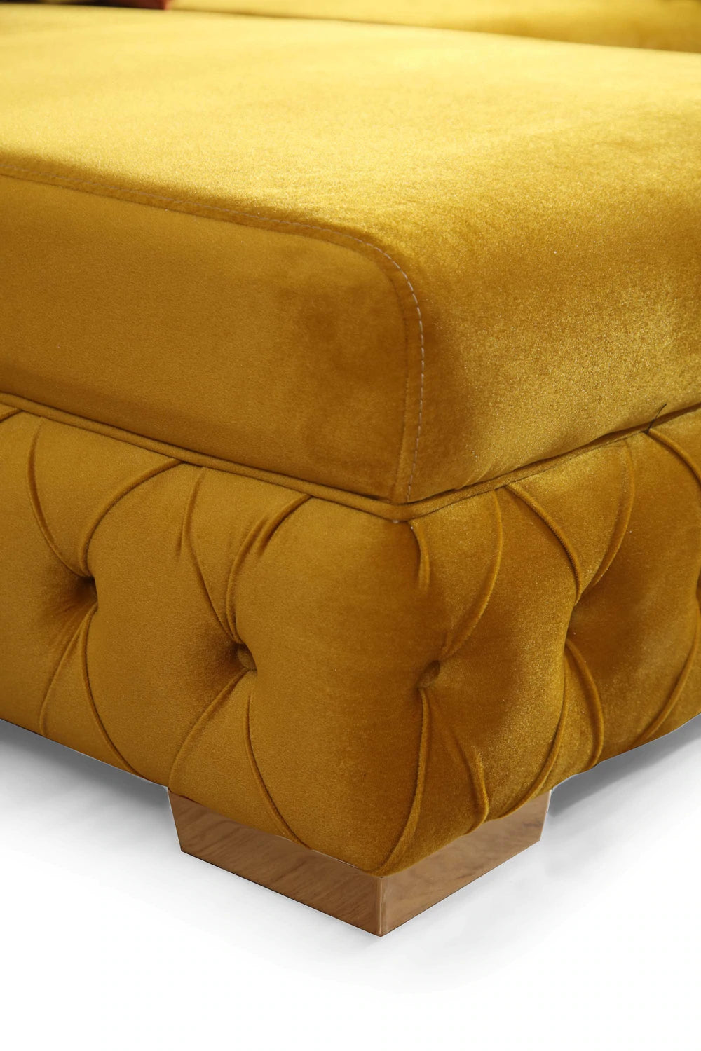 Matilda Mustard Velvet Double Chaise Sectional