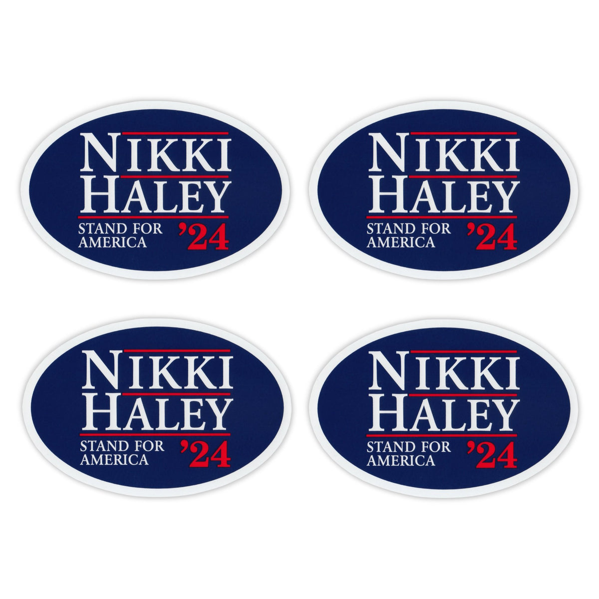 Set of 4 Nikki Haley 2024 Bumper Stickers Classic Design GOP