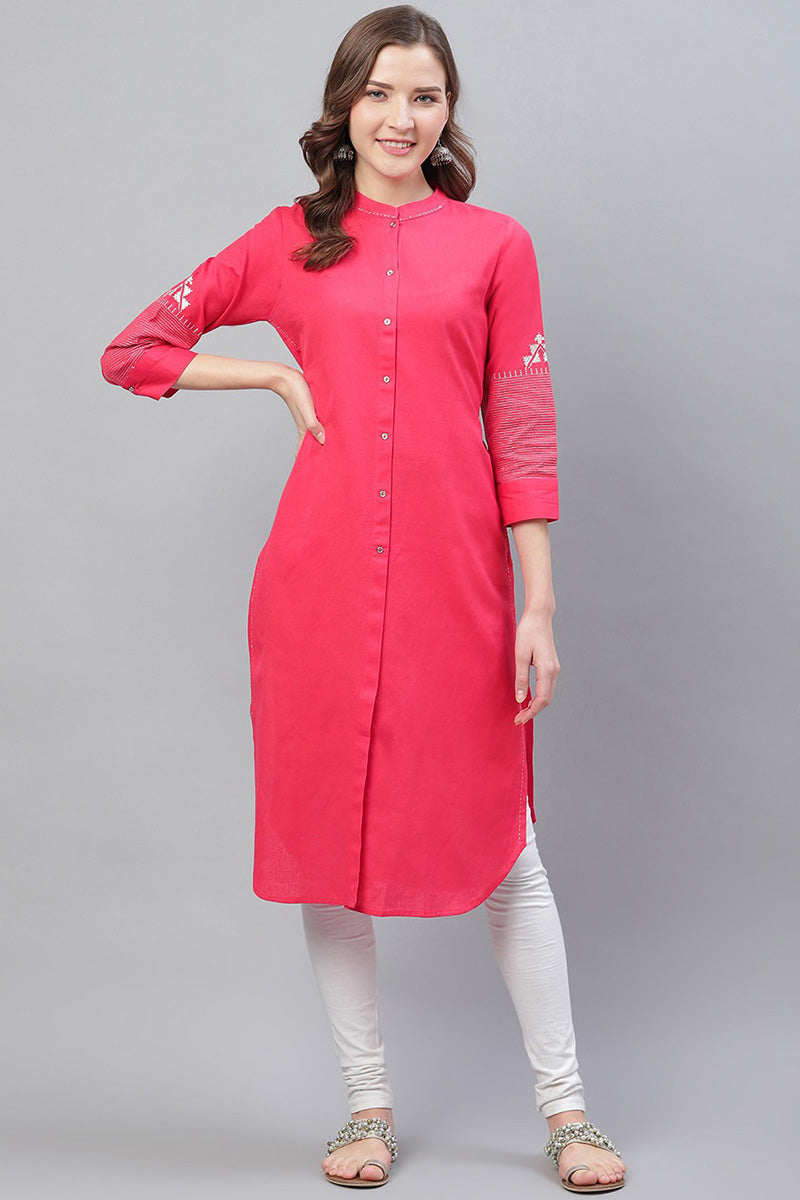 Women Casual Wear Cotton Fabric Dark Pink Color VEK1010 – Ahika