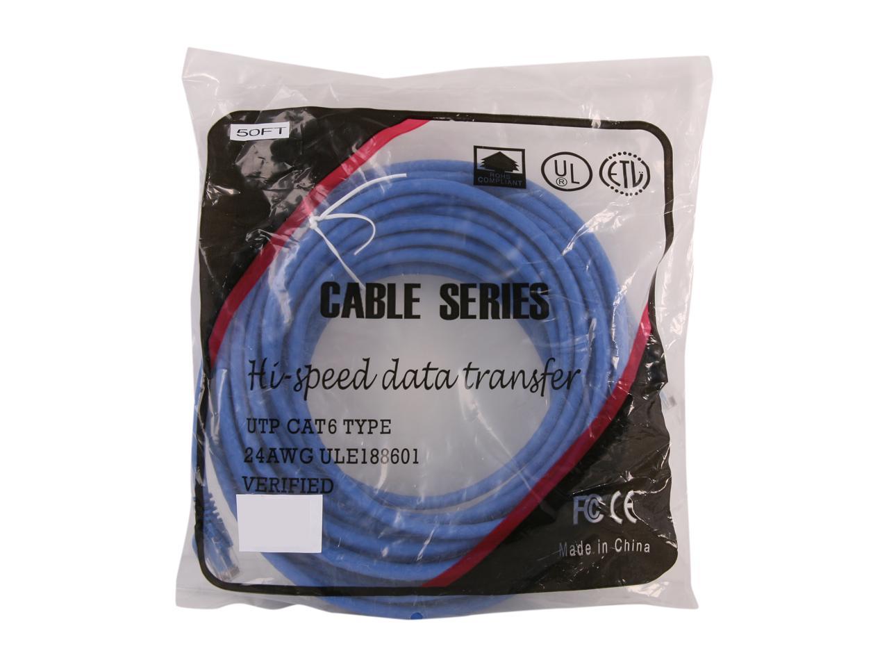BYTECC C6EB-50B 50 ft. Cat 6 Blue Enhanced 550MHz Patch Cables