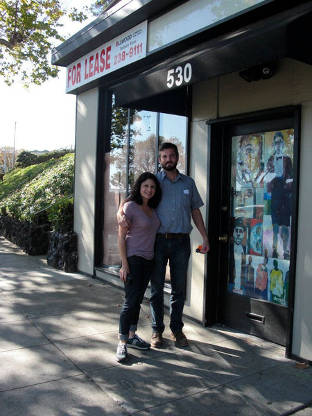 Standing outside the original storefront before converting it to Oaktown Spice