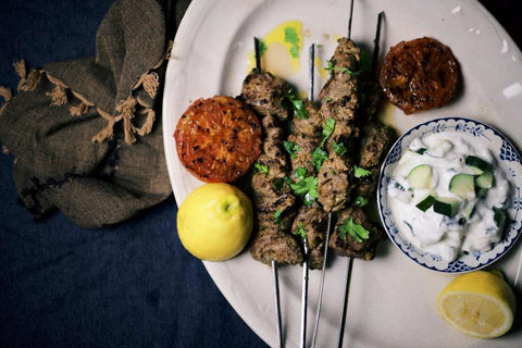 Lamb Kebabs with Cucumber Raita