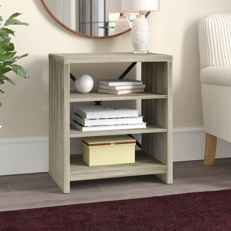 solid wood two shelf bookcase