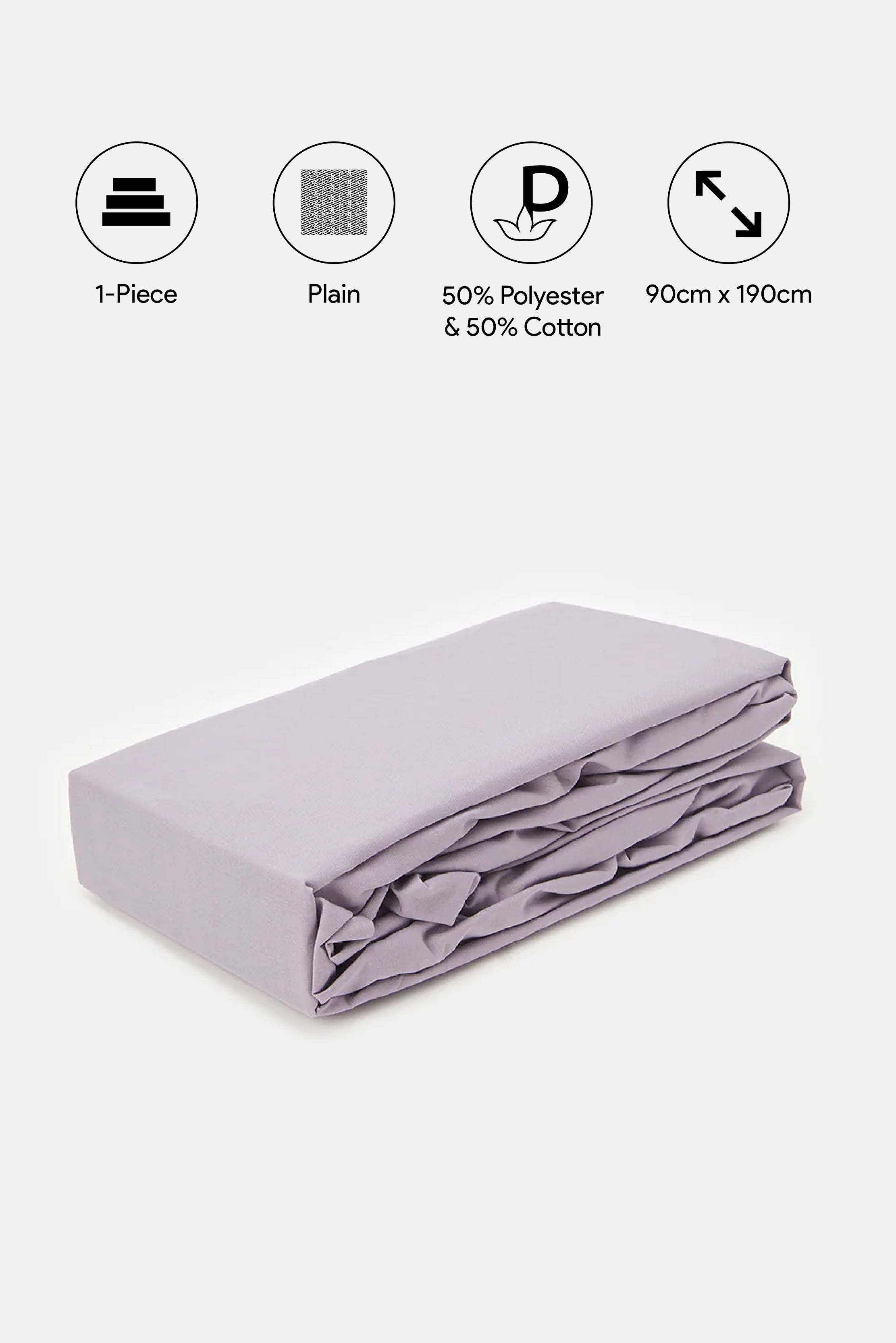 

Purple Fitted Sheet (Single Size)