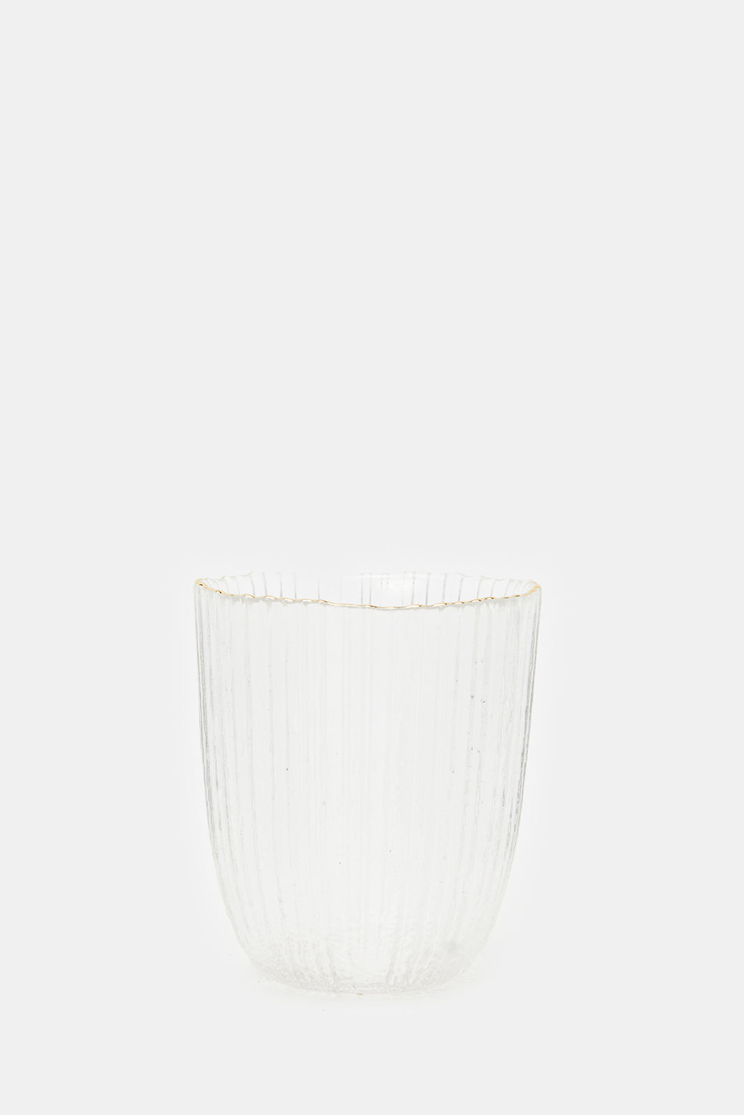 

Clear And Gold Rim Glass Tumbler