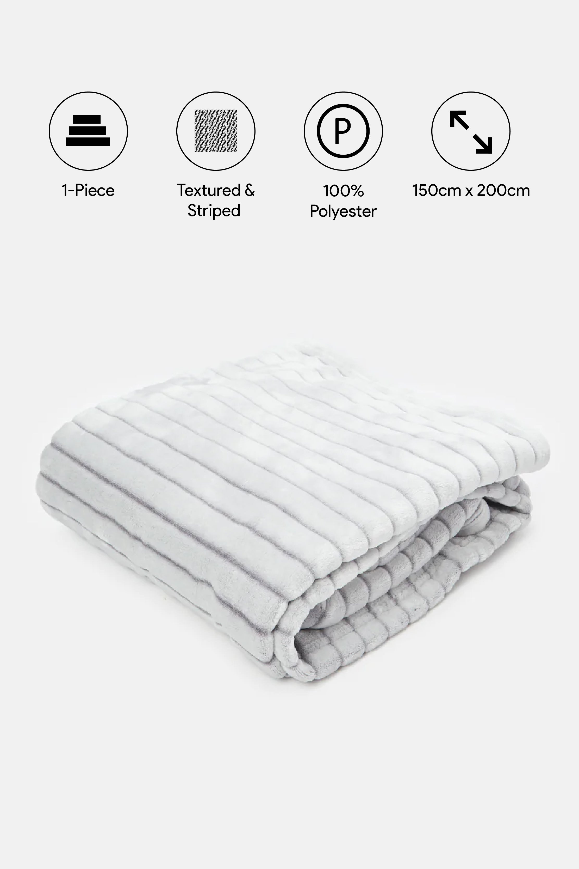 

Grey Carved Stripe Blanket (Single Size)