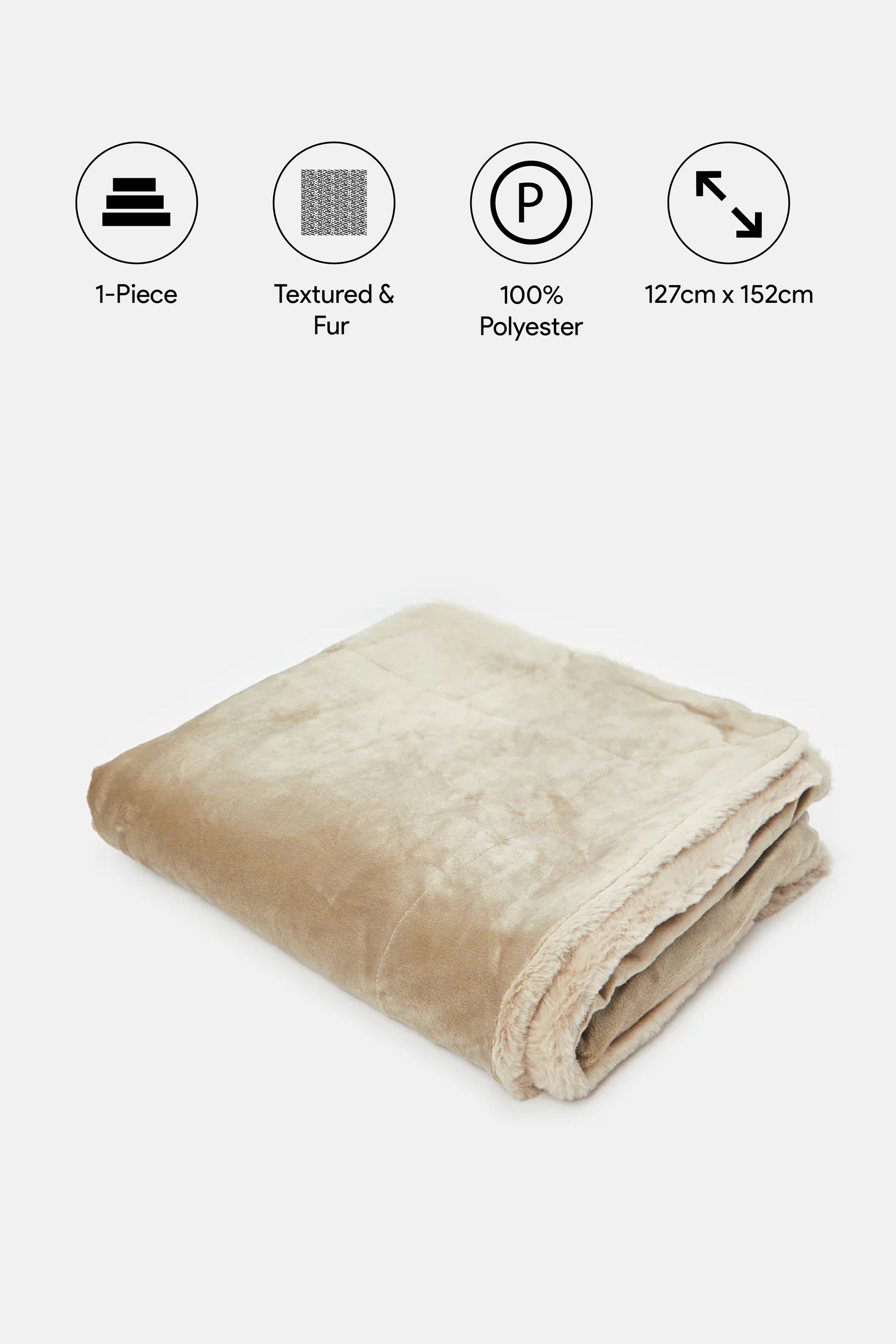 

Beige Soft Fur Throw