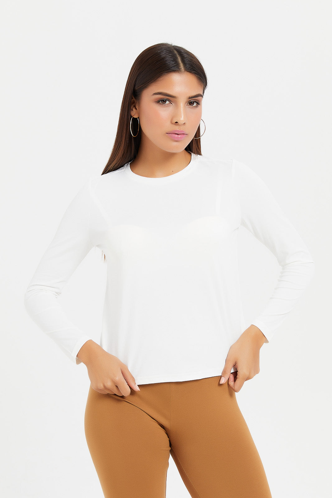 

Women White Plain T-Shirt