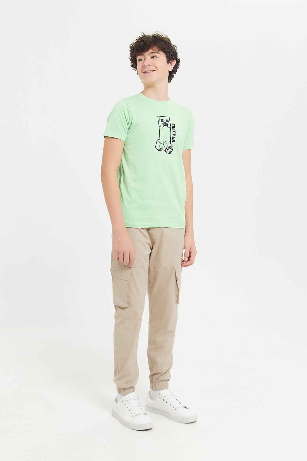 

Senior Boys Green Minecraft T-Shirt