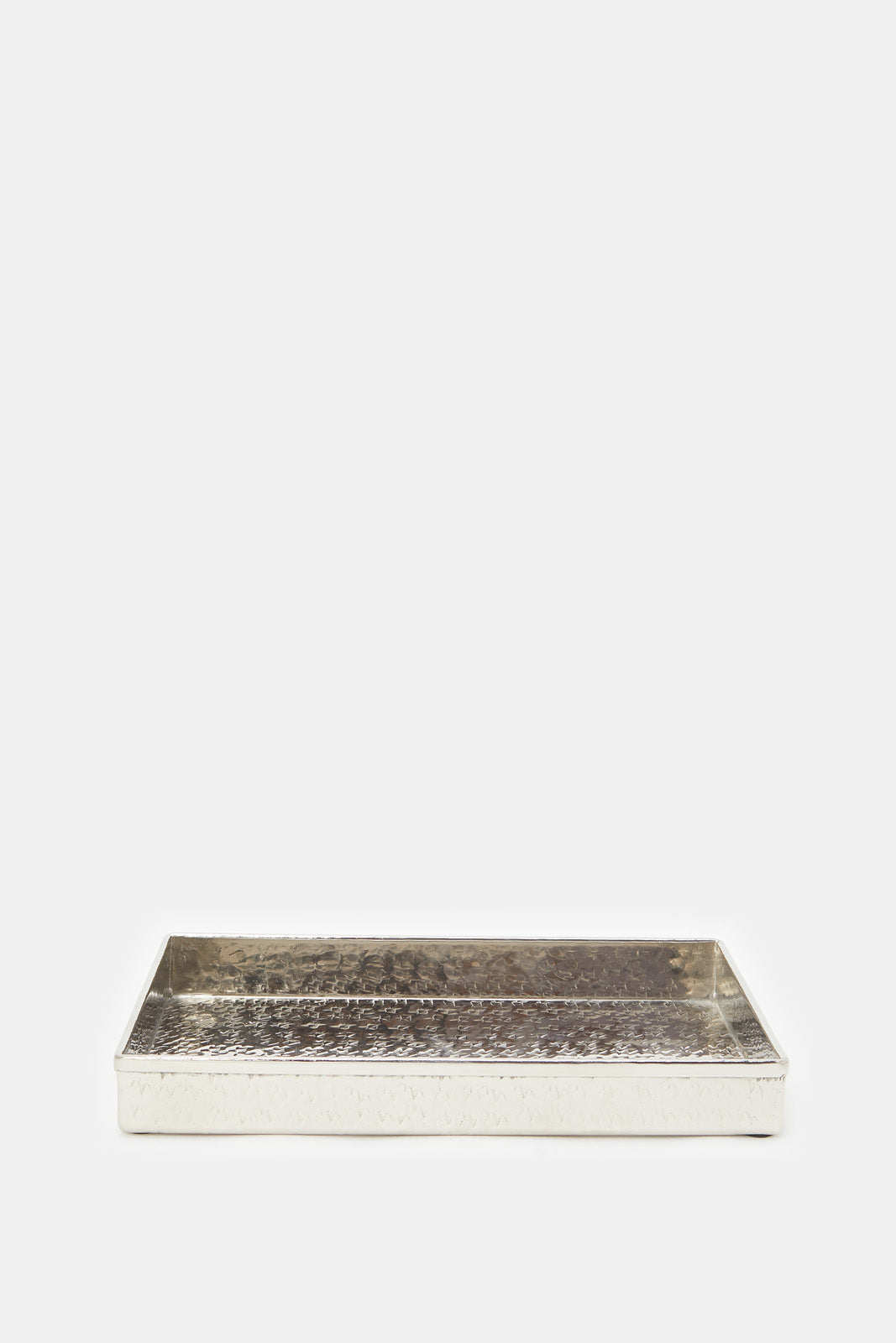 

Silver Embossed Rectangle Amenity Tray