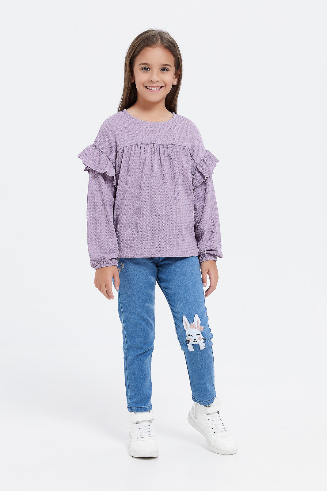 

Girls Lilac Frilled Top