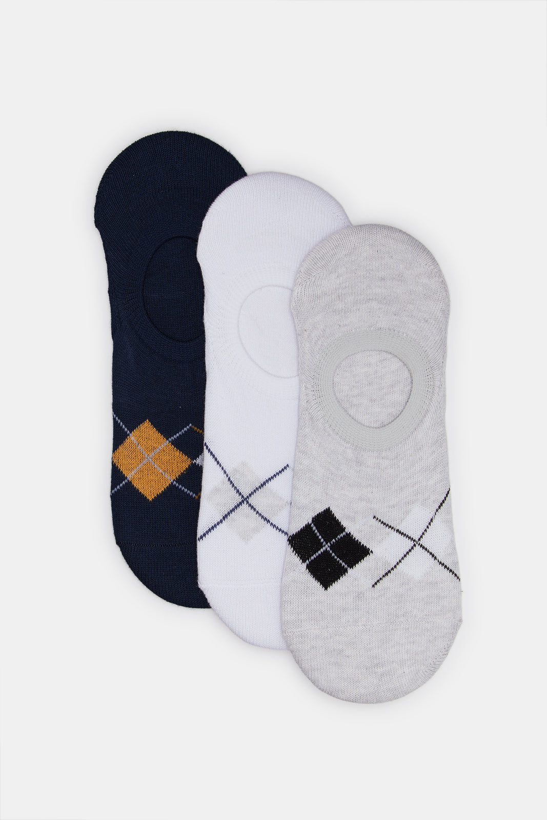 

Men Assorted Geometric Print Invisible Socks (3 Pairs)
