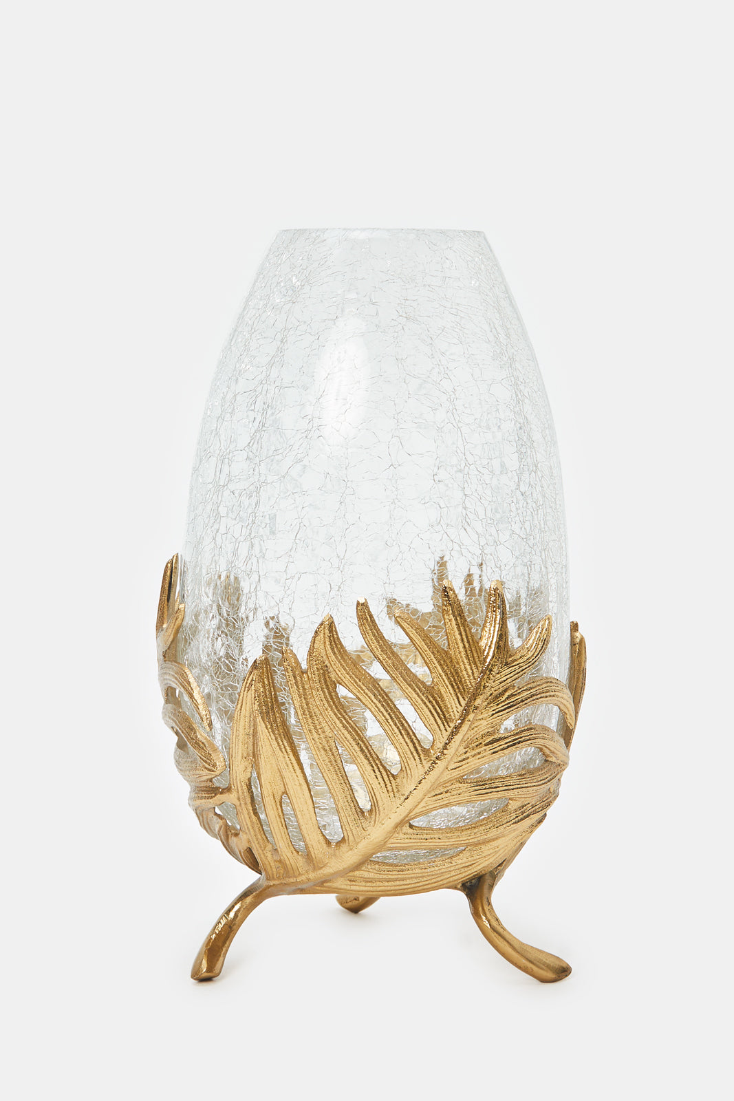 

Gold Palm Leaf Decorative Glass Vase (2 Piece)