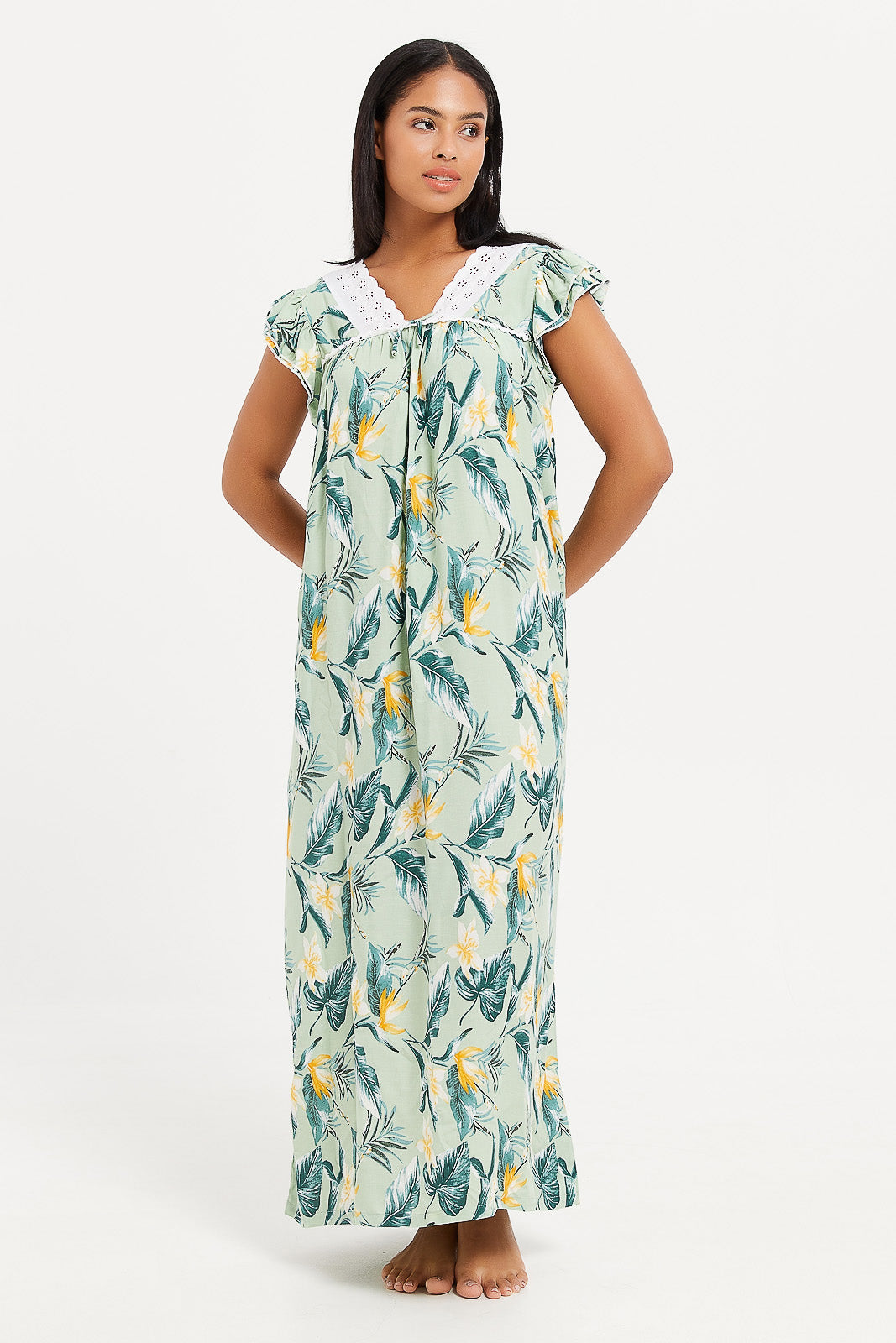 

Womens Green Printed Nightgown