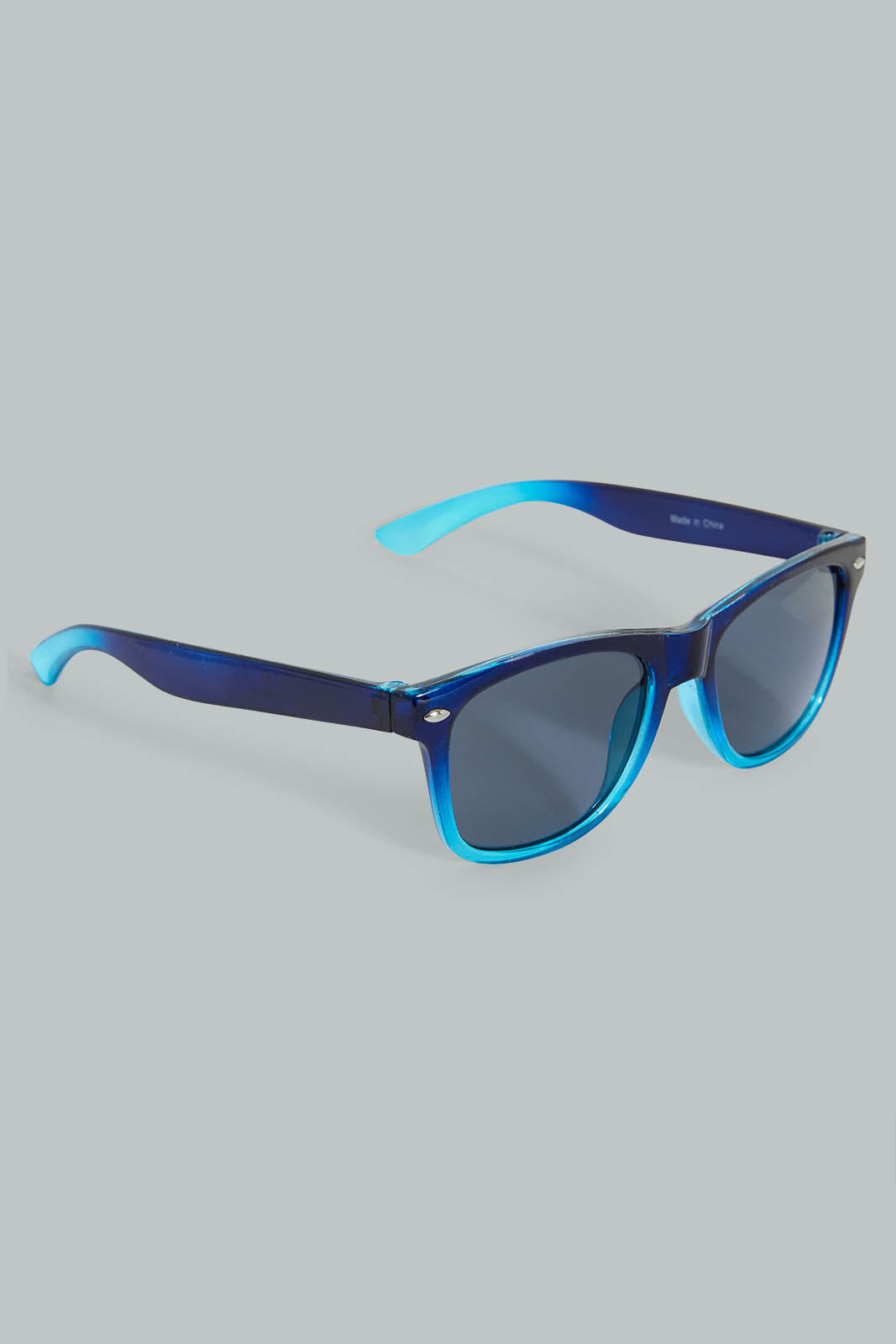 

Navy And Teal Wayfarer Sunglasses With Printed Case