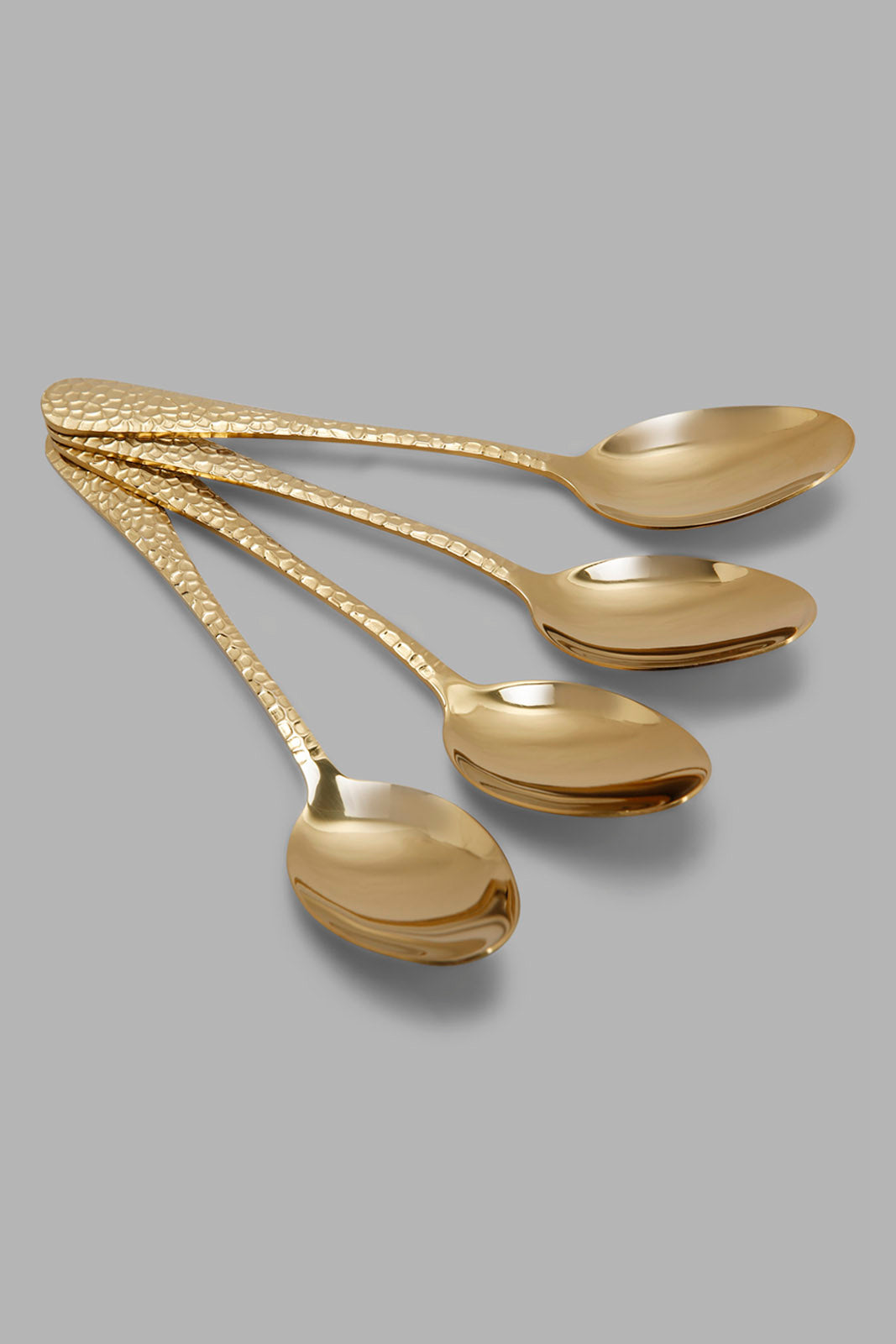 

Gold Hammered Dinner Spoon Set (4 Piece)