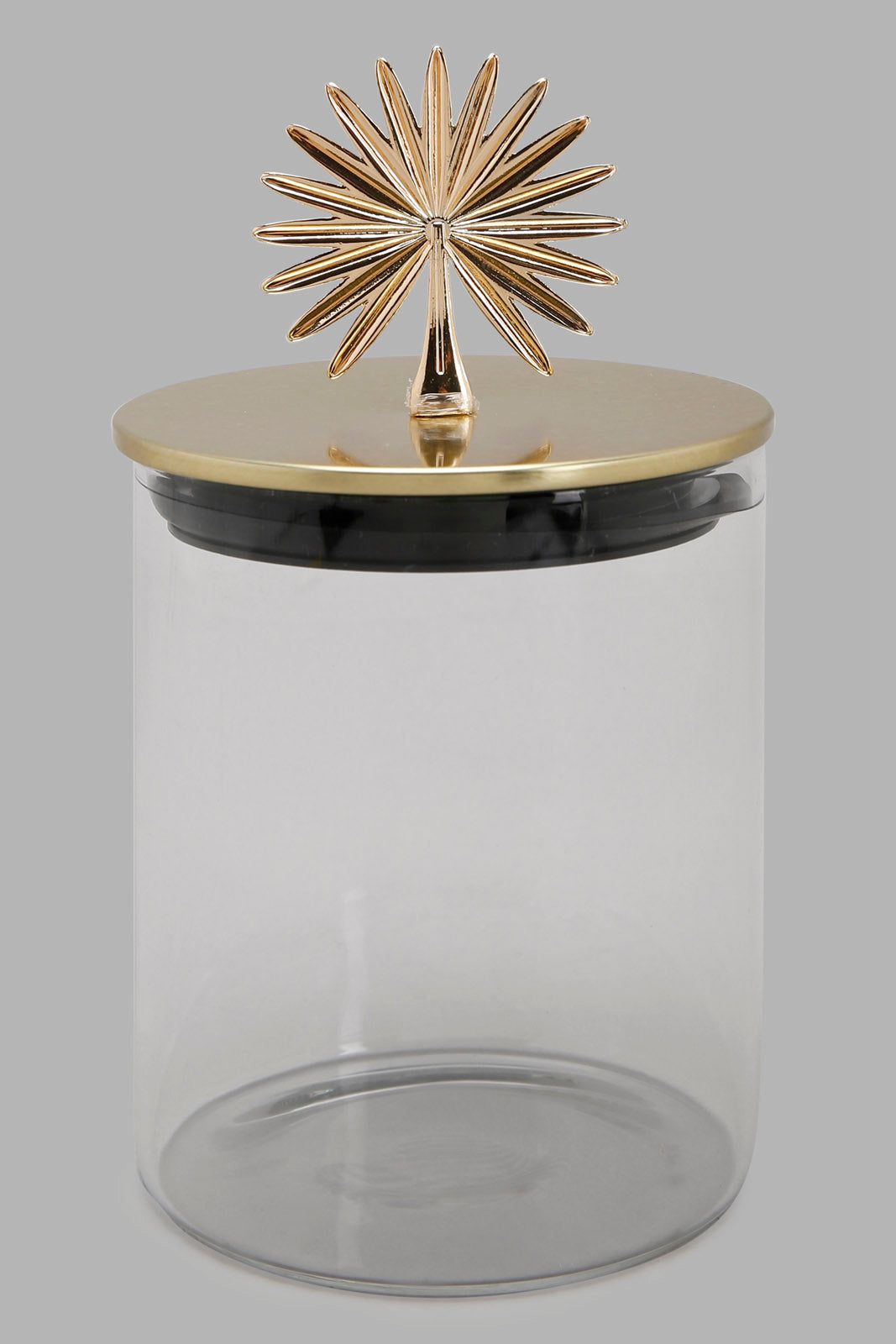 

Gold Clear Glass Jar With Metal Lid (Small)