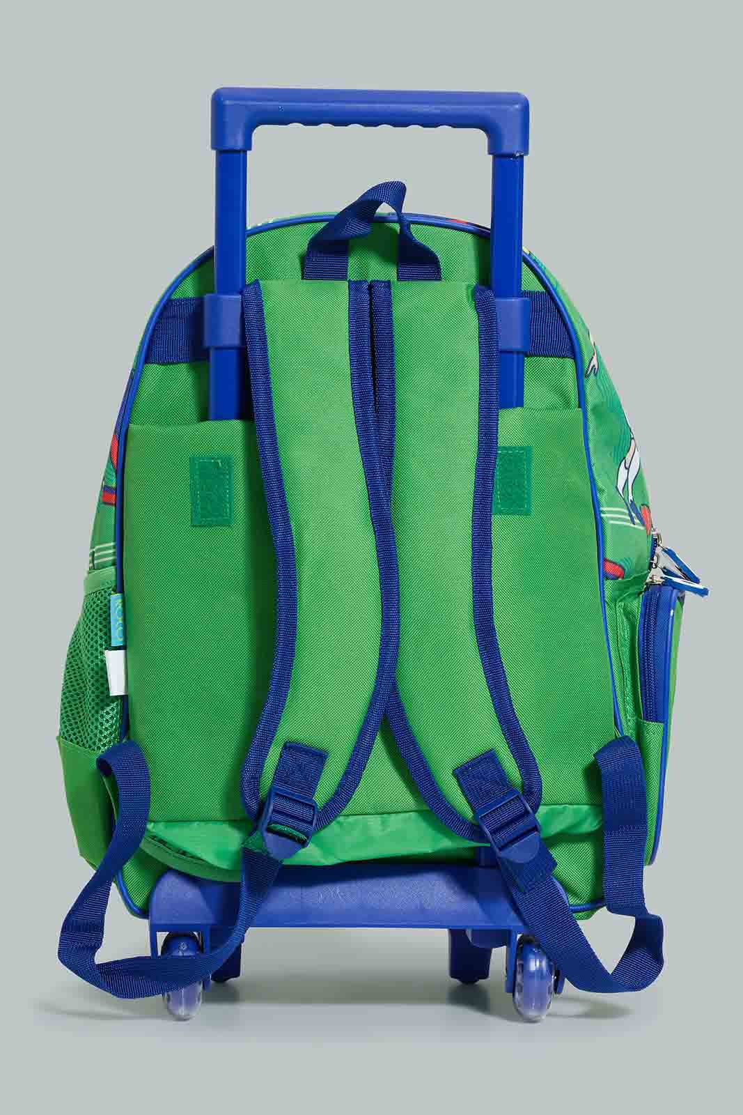 

طقم حقيبة ظهر بعجلات باللون الأخضر والأزرق (3 قطع)