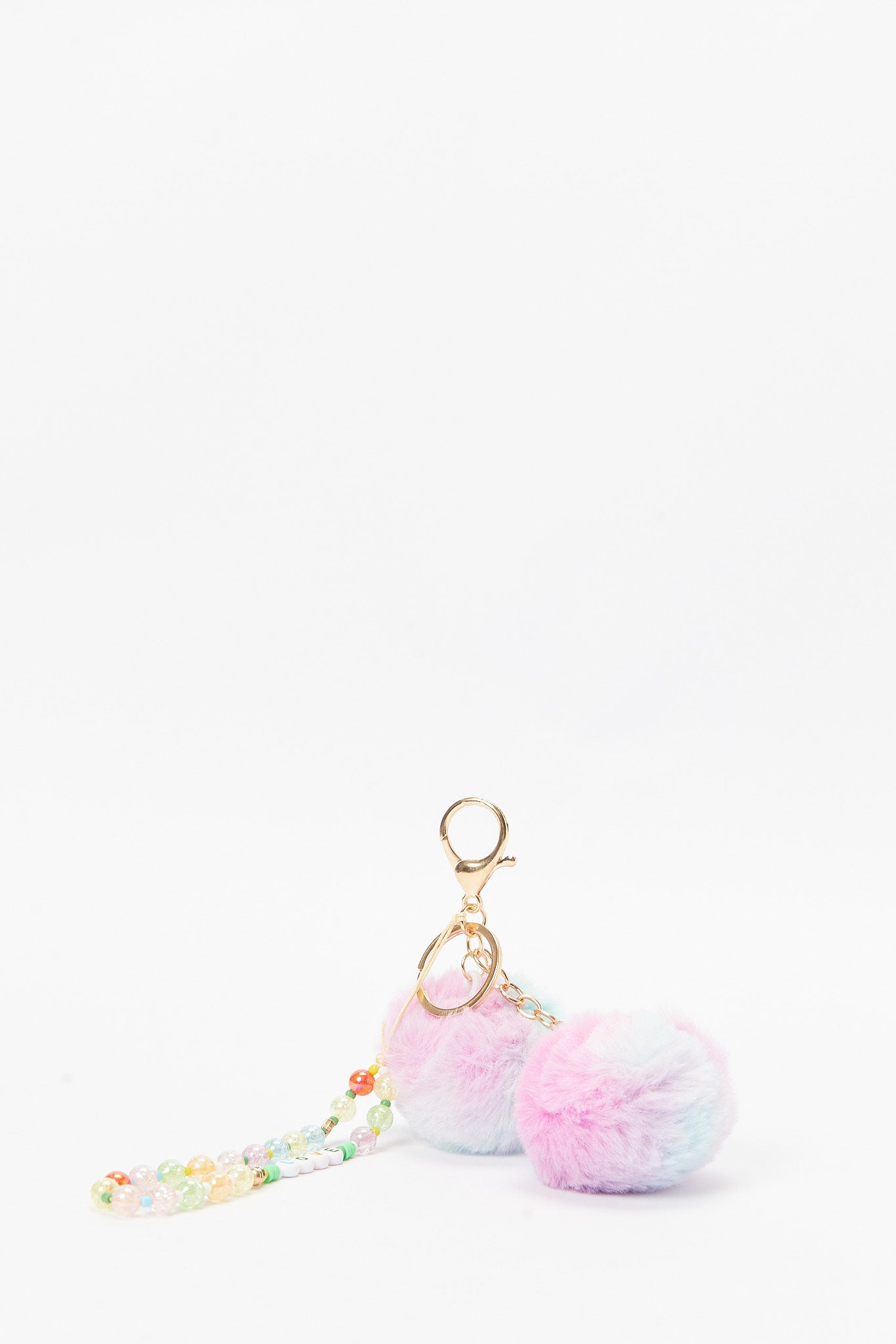 

Multicolour Bom Bom Embellished Keychain For Bag