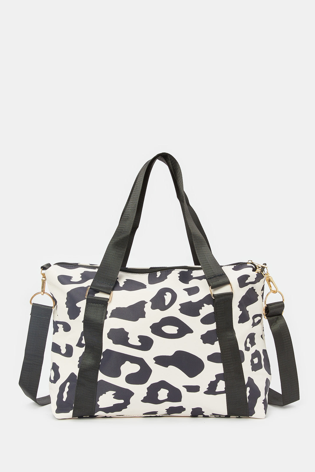 

Women Black And White Printed Hold All Bag