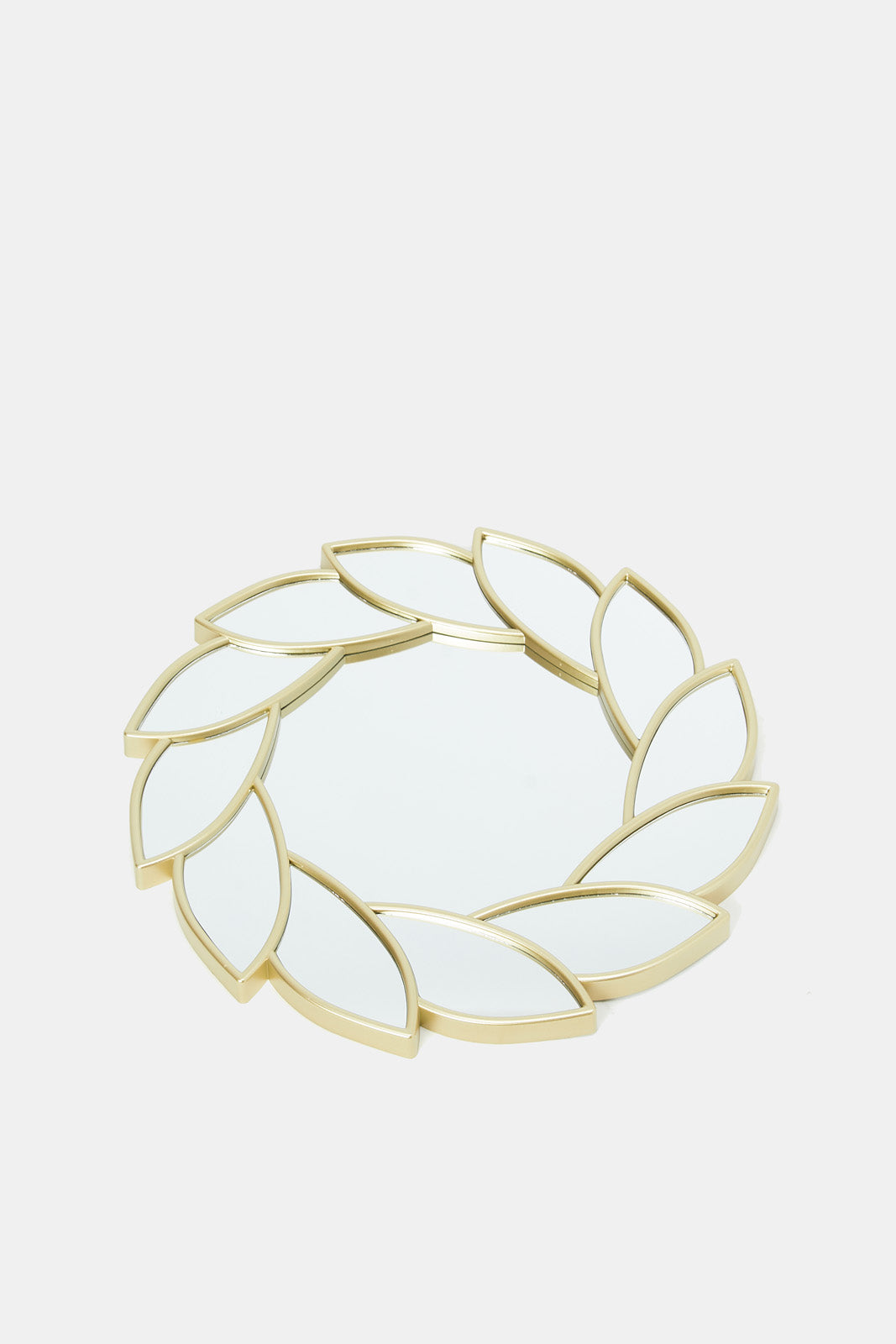 

Gold Round Leaf Cluster Mirror (Single)