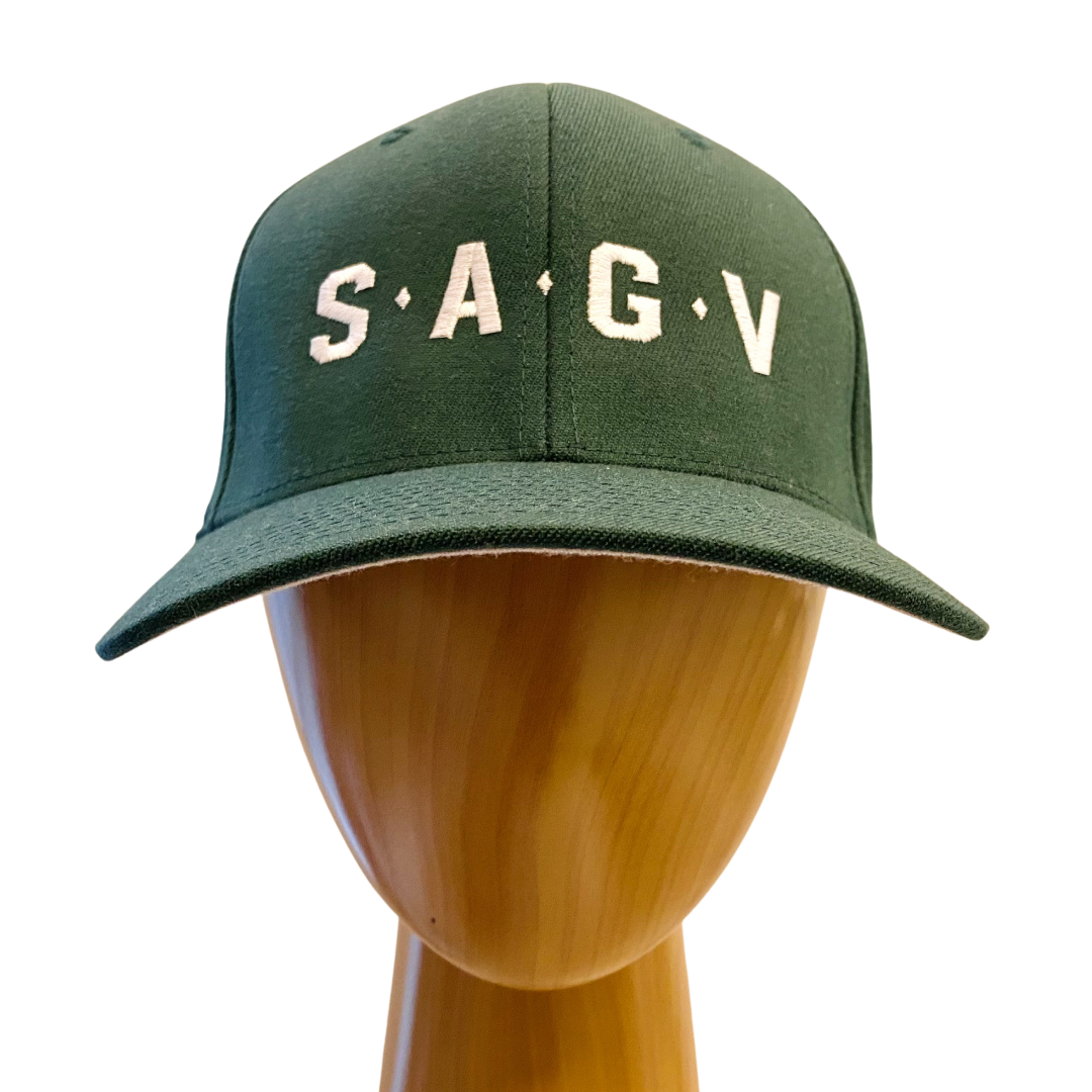 sage green fitted hat