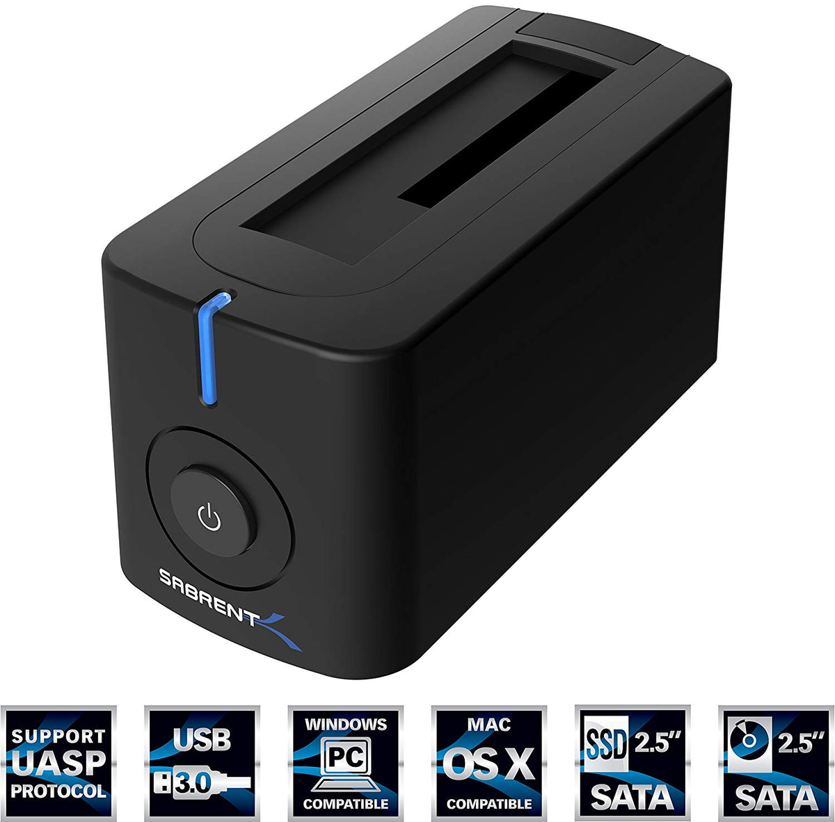 USB 3.0 To Sata External Hard Drive Docking Station For 2.5 Or 3.5In Hdd, SSD
