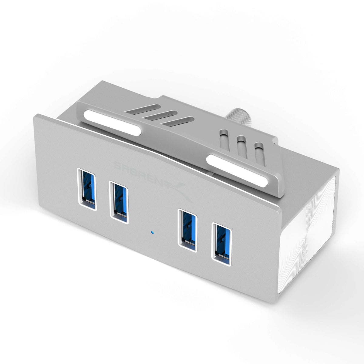 Mountable 4 Port Aluminum USB 3.0 Hub | Silver