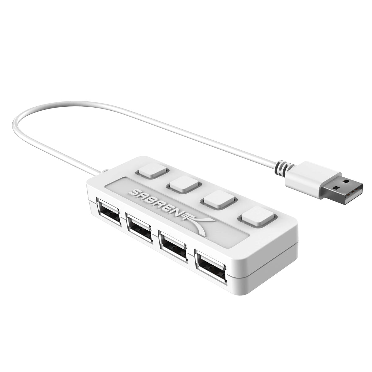 4-Port USB 2.0 Hub With Power Switches | White