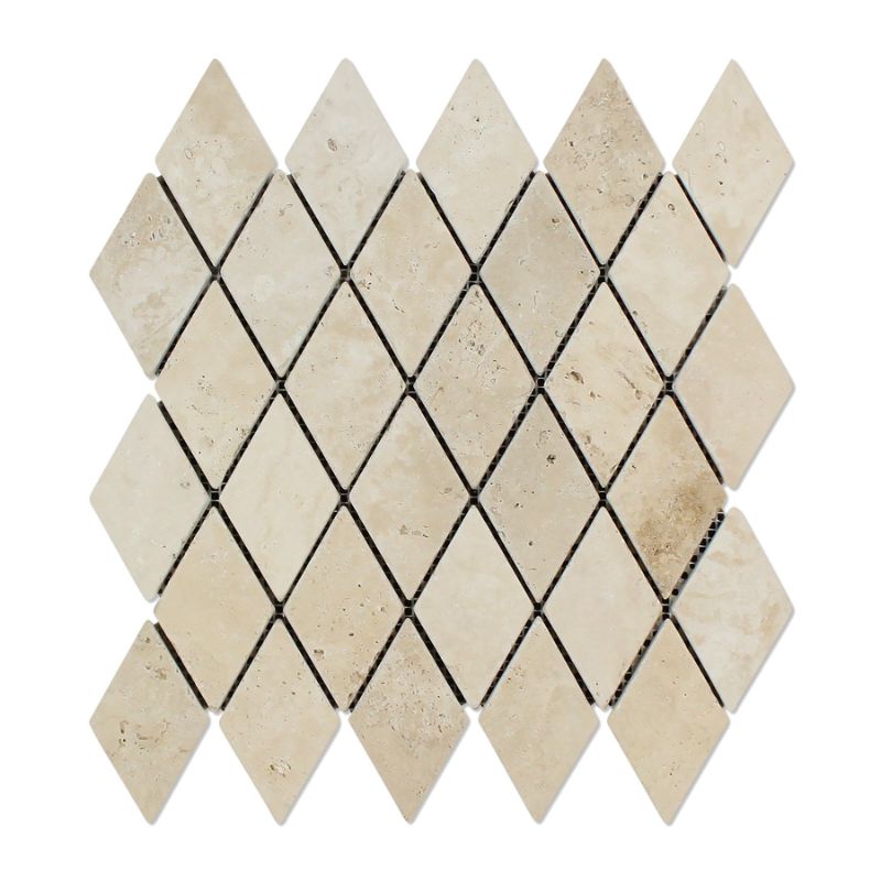 Scabos Travertine Diamond Mosaic Tile 
