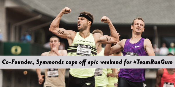 Nick Symmonds wins the 800m at 2015 USA Track and Field Championships and Flashes Run Gum Tattoos