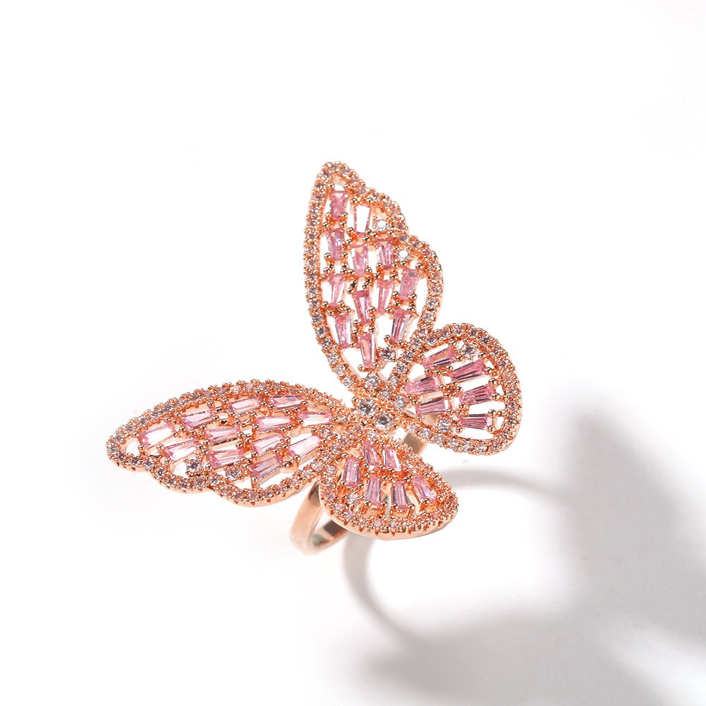 Theta Sparkle Pink Butterfly Ring – Surreal Sparkles