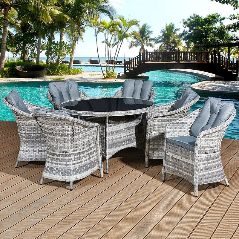 rattan garden 6 seater