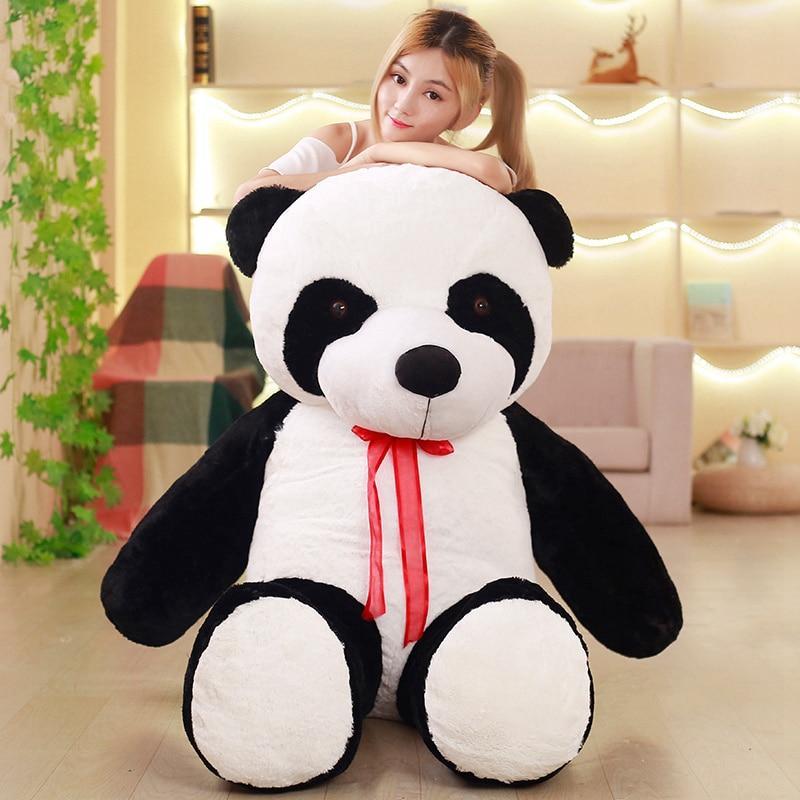 80cm 32" Big Panda Teddy bear Plush Doll Toys Stuffed Animal Pillow Bolster Gift