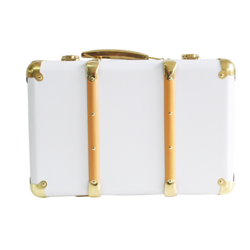 mini white suitcase