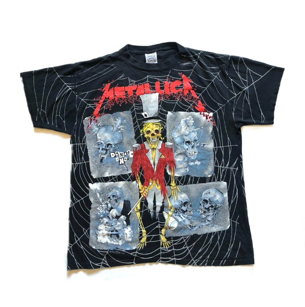 RARE Vtg 90s Metallica All-Over Print Pushead T-Shirt – Glorydays