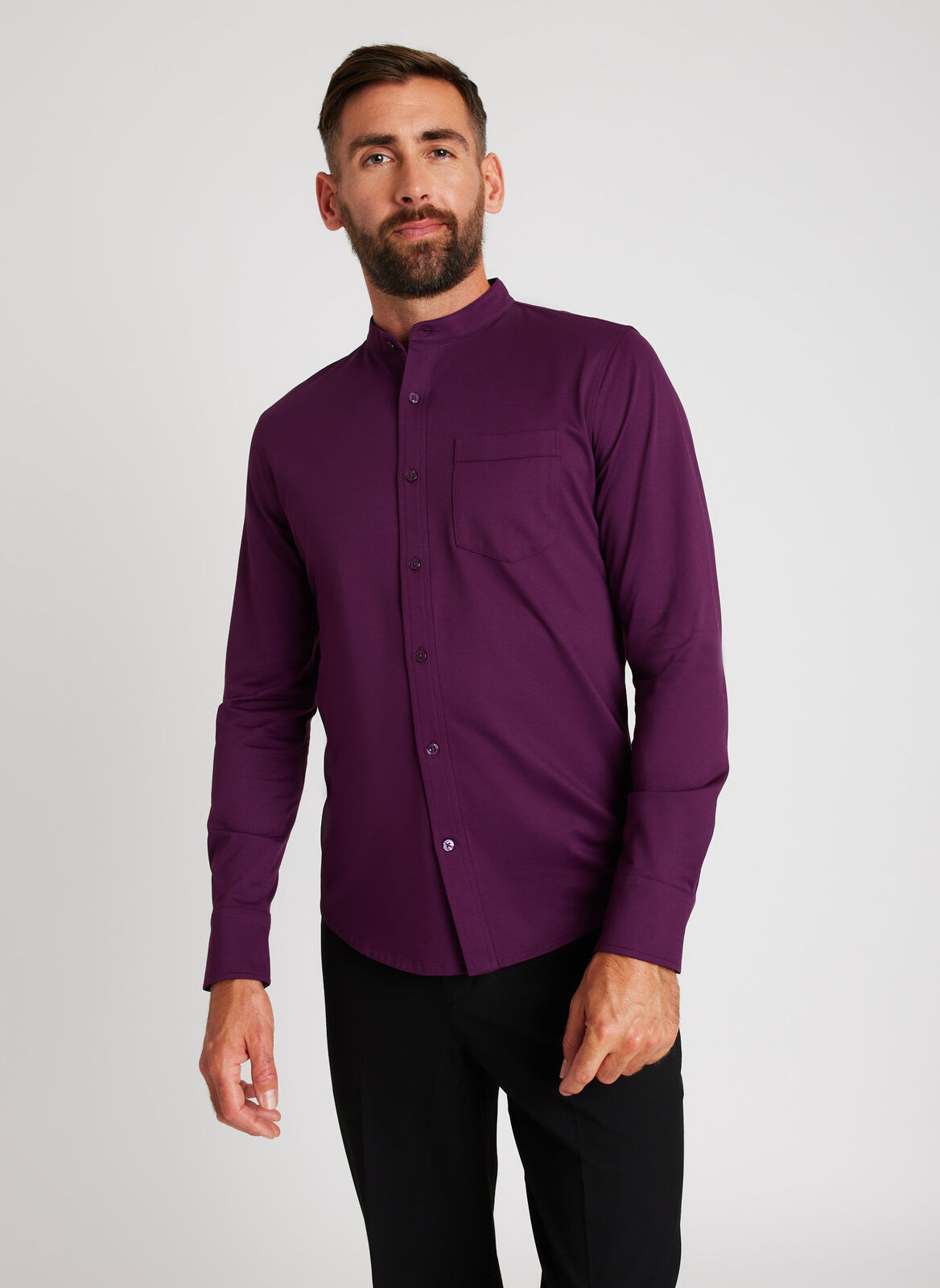 City Tech Collarless Shirt | Mens Shirts and Polos