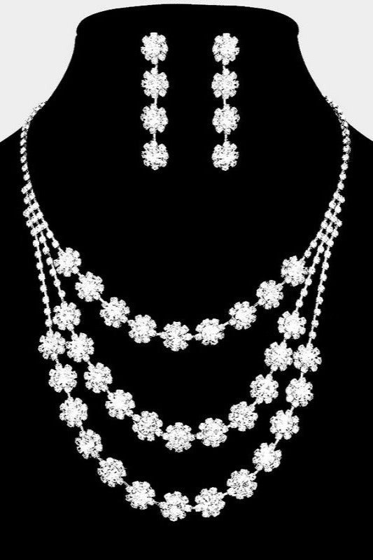 swarovski snowflake necklace and earring set